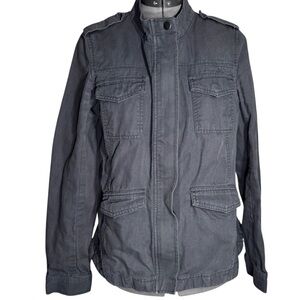 Hinge Charcoal Canvas Military Field Jacket - Designed in Seattle - Size M